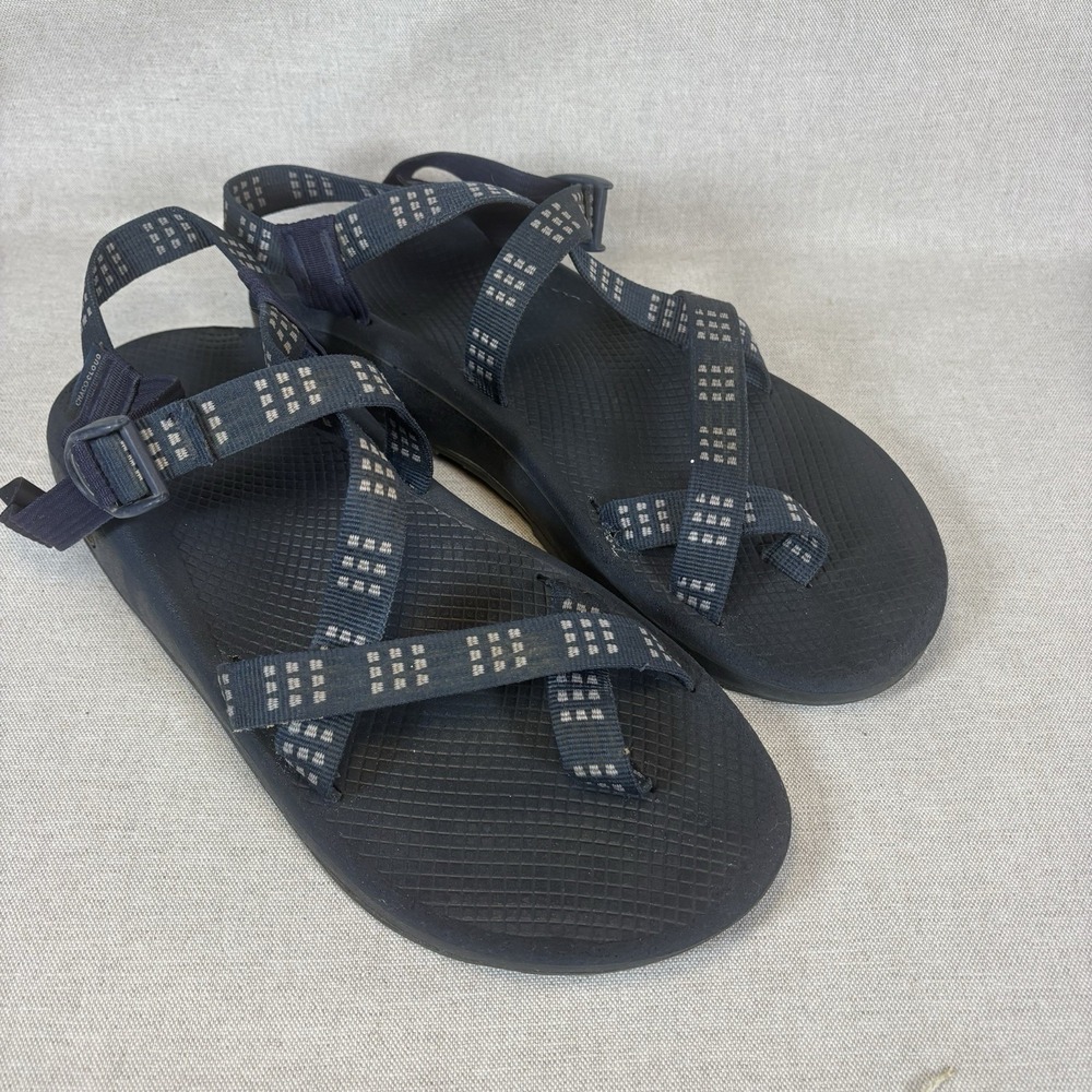 Chaco Sandals Mens Z/Cloud 2 Strappy Toe Loop  Navy Gray Water Hiking SZ‎ 13